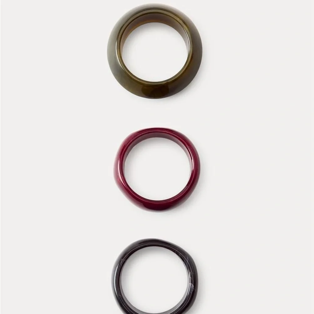 NWOT. Zara Multicolored Pack of Three Rigid Resin Bracelets.